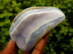 Polished Blue Lace Agate Free Forms x 3 From Nsanje, Malawi