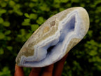 Polished Blue Lace Agate Free Forms x 3 From Nsanje, Malawi