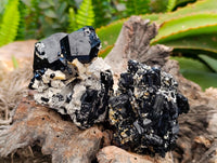 Natural Schorl Black Tourmaline with Associated Minerals x 6 From Erongo, Namibia