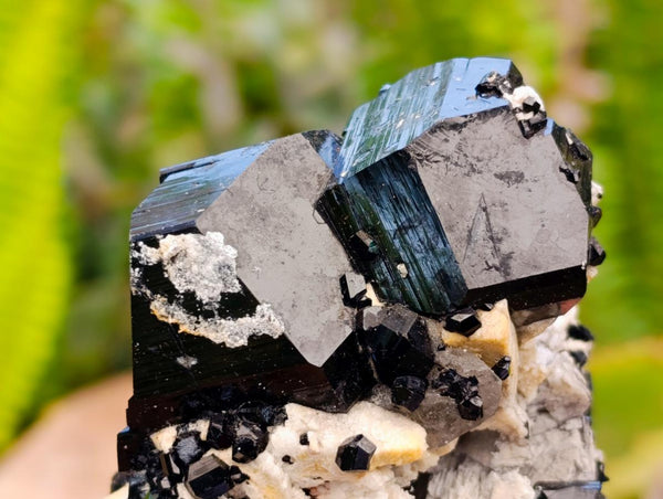 Natural Schorl Black Tourmaline with Associated Minerals x 6 From Erongo, Namibia