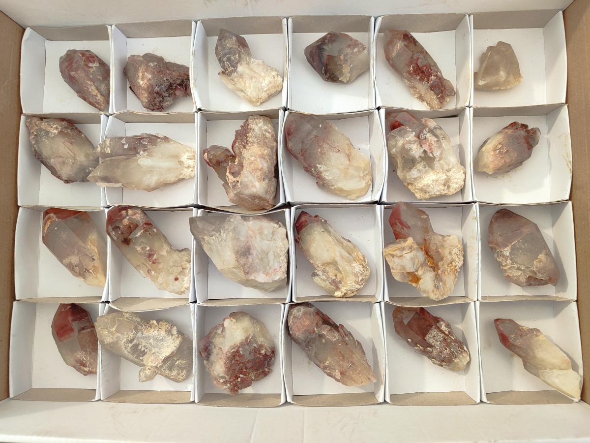 Natural Red Hematoid Quartz Crystals and Clusters x 24 From Karoi, Zimbabwe