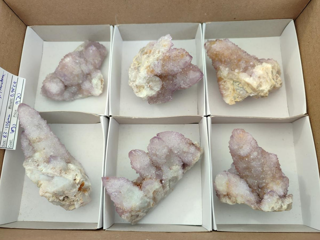 Natural Drusy Amethyst Spirit Clusters x 6 From Boekenhouthoek, South Africa