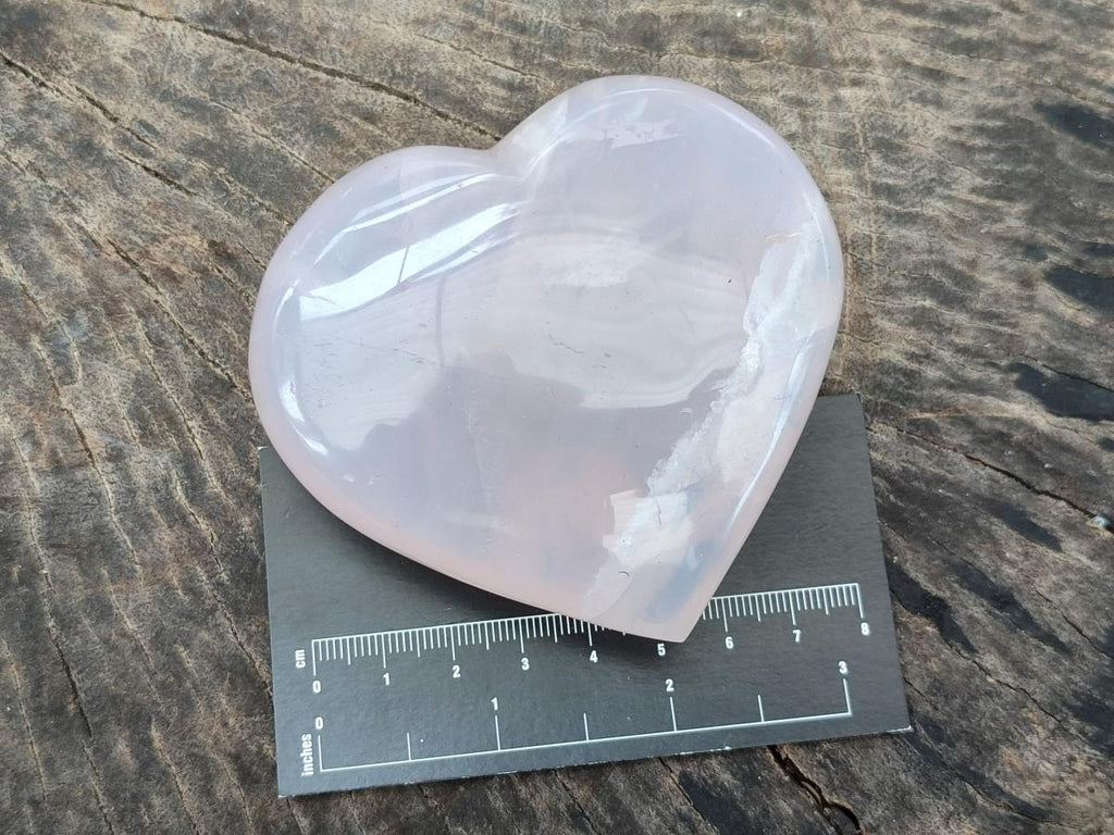 Polished Gemmy Rose Quartz Hearts x 6 From Madagascar