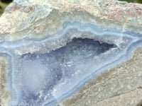 Polished On One Side Blue Lace Agate Geodes x 2 From Nsanje, Malawi