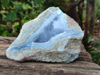 Polished On One Side Blue Lace Agate Geodes x 2 From Nsanje, Malawi