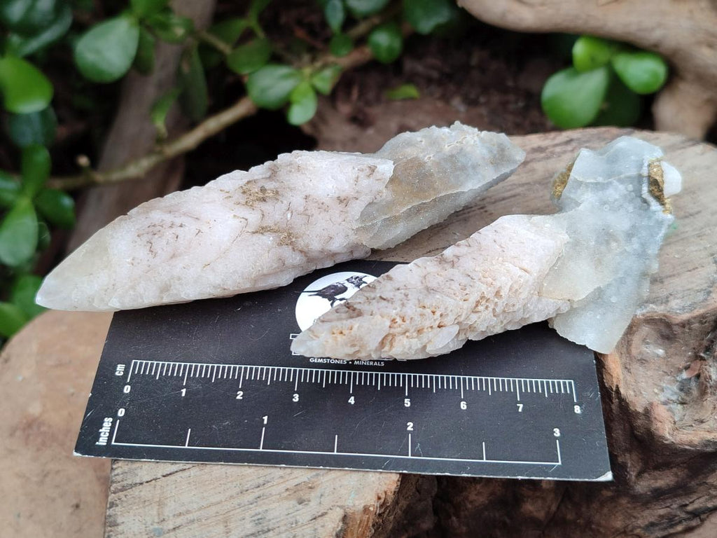 Natural Drusy Quartz Coated Spearhead Calcite Specimens x 24 From Albert's Mountain, Lesotho - Toprock Gemstones and Minerals 