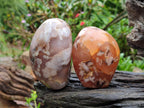 Polished Flower Agate Standing Free Forms x 3 From Antsahalova, Madagascar