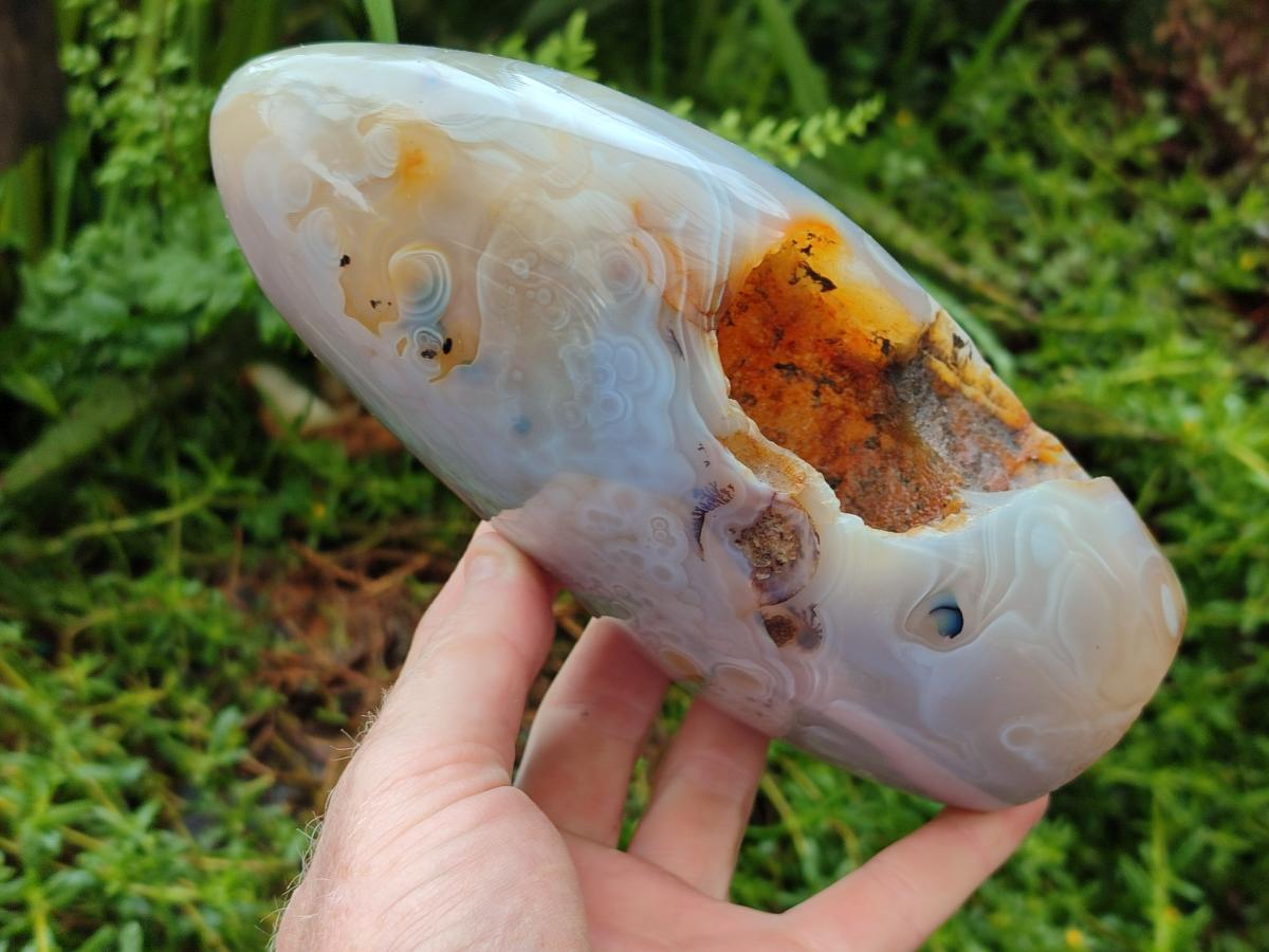 Polished Banded Agate Standing Free Forms x 1 From Madagascar