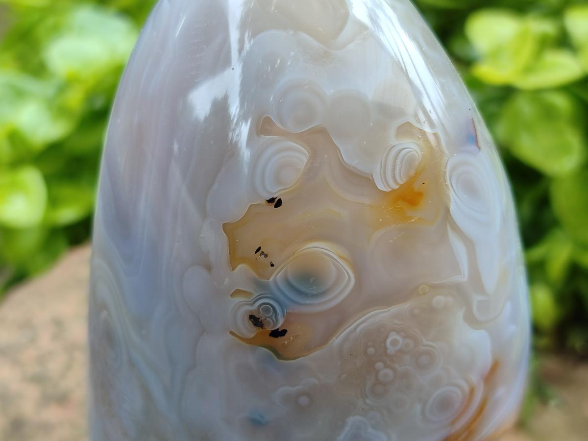 Polished Banded Agate Standing Free Forms x 1 From Madagascar