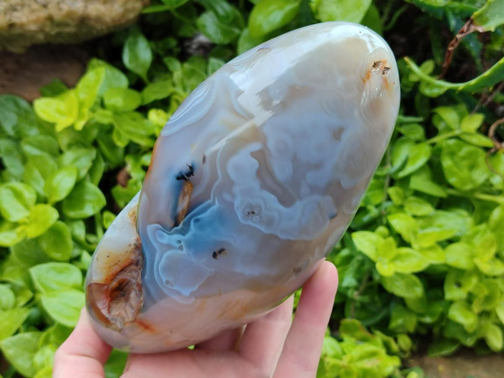 Polished Banded Agate Standing Free Forms x 1 From Madagascar