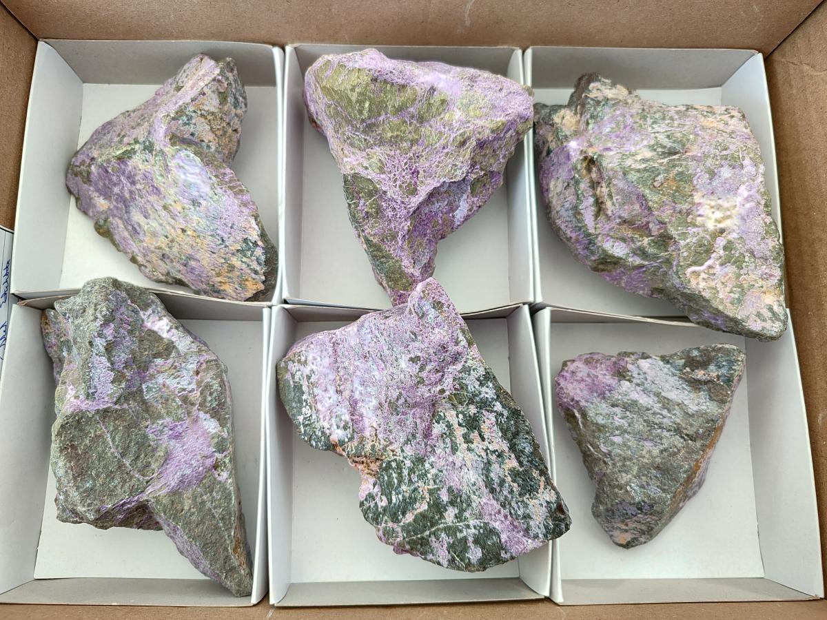 Natural Stichtite Cobbed Specimens x 6 From Barberton, South Africa - Toprock Gemstones and Minerals 