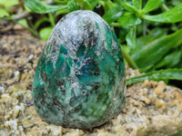 Polished Emerald Mica 'Mutokolite' Standing Free Forms x 4 From Mutoko, Zimbabwe