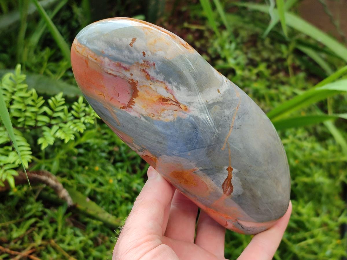 Polished Polychrome Jasper Standing Free Forms x 3 From NW Coast, Madagascar