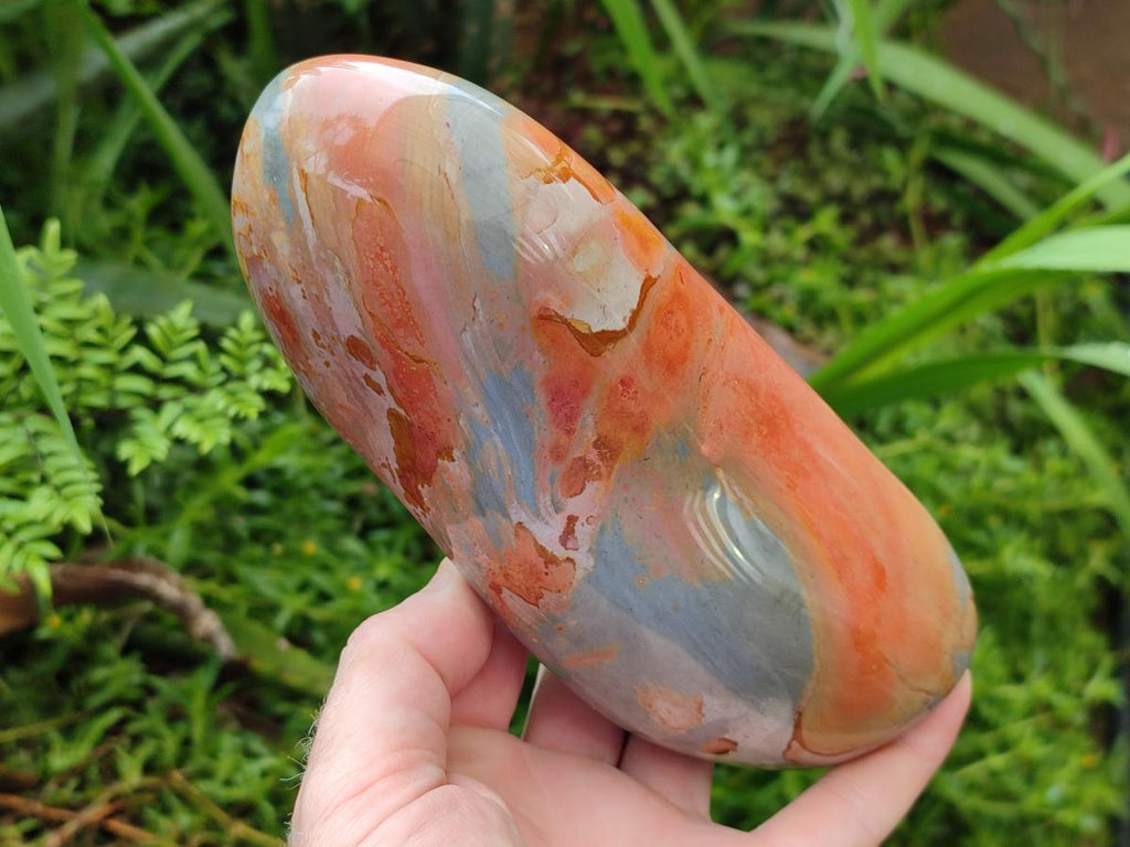 Polished Polychrome Jasper Standing Free Forms x 3 From NW Coast, Madagascar
