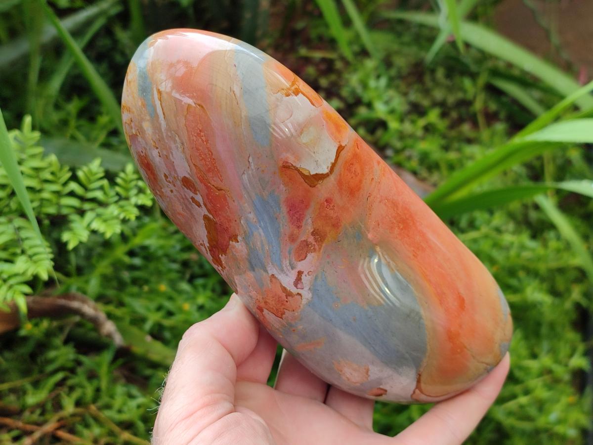 Polished Polychrome Jasper Standing Free Forms x 3 From NW Coast, Madagascar