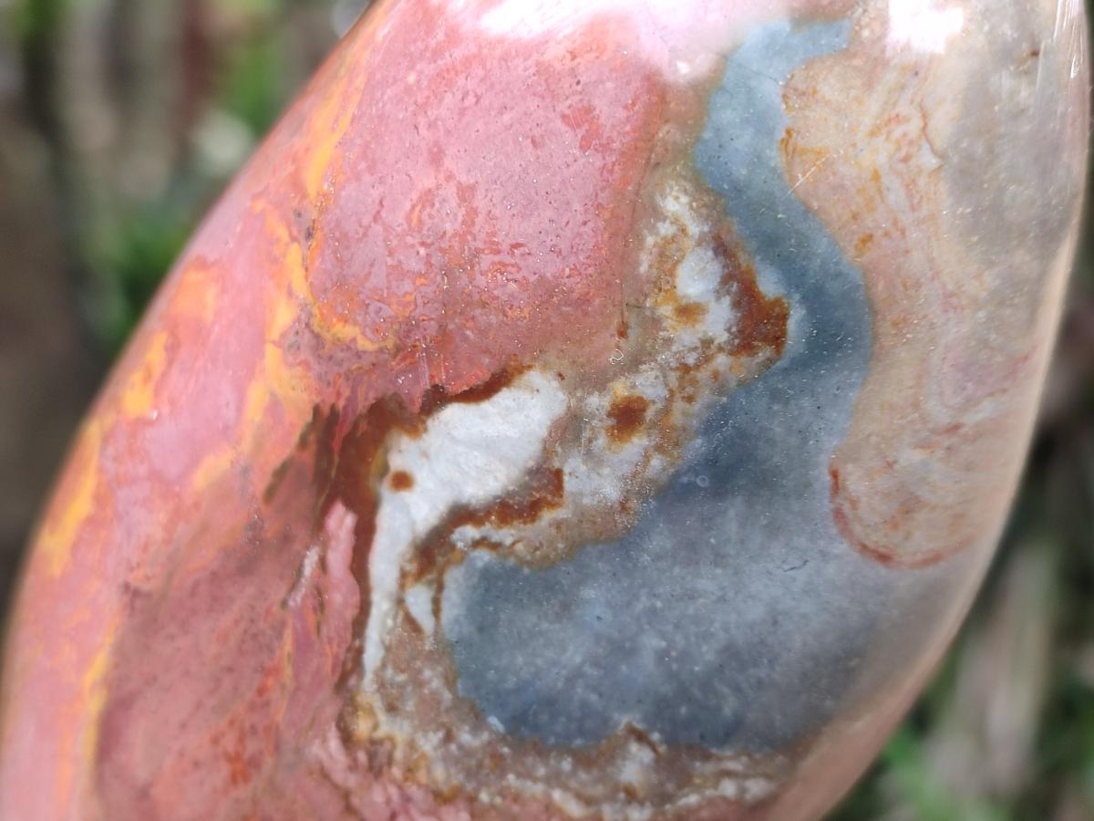 Polished Polychrome Jasper Standing Free Forms x 3 From NW Coast, Madagascar