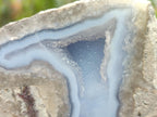 Polished On One Side Blue Lace Agate Geodes x 6 From Nsanje, Malawi