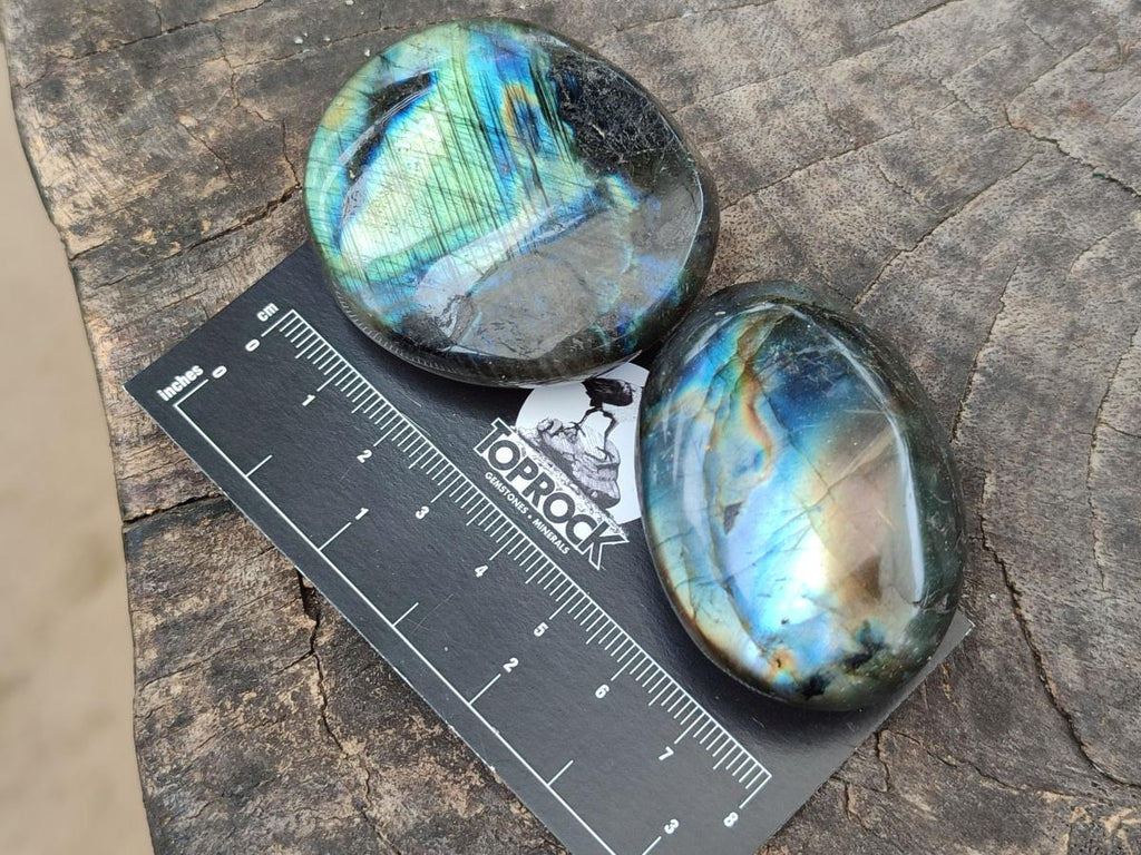 Polished Labradorite Galets x 12 From Tulear, Madagascar