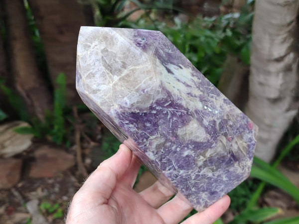 Polished Lepidolite With Pink Rubellite Standing Point x 1 From Ambatondrazaka, Madagascar
