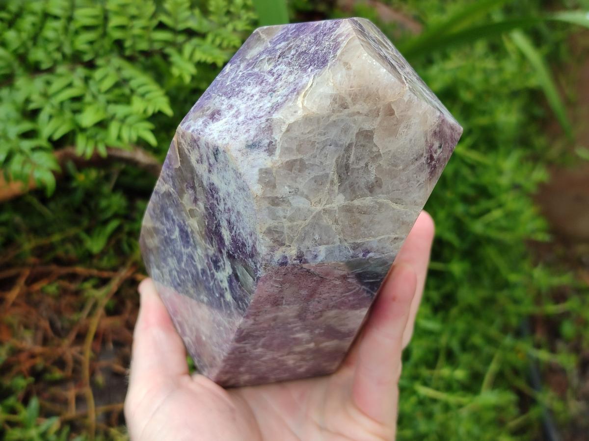 Polished Lepidolite With Pink Rubellite Standing Point x 1 From Ambatondrazaka, Madagascar