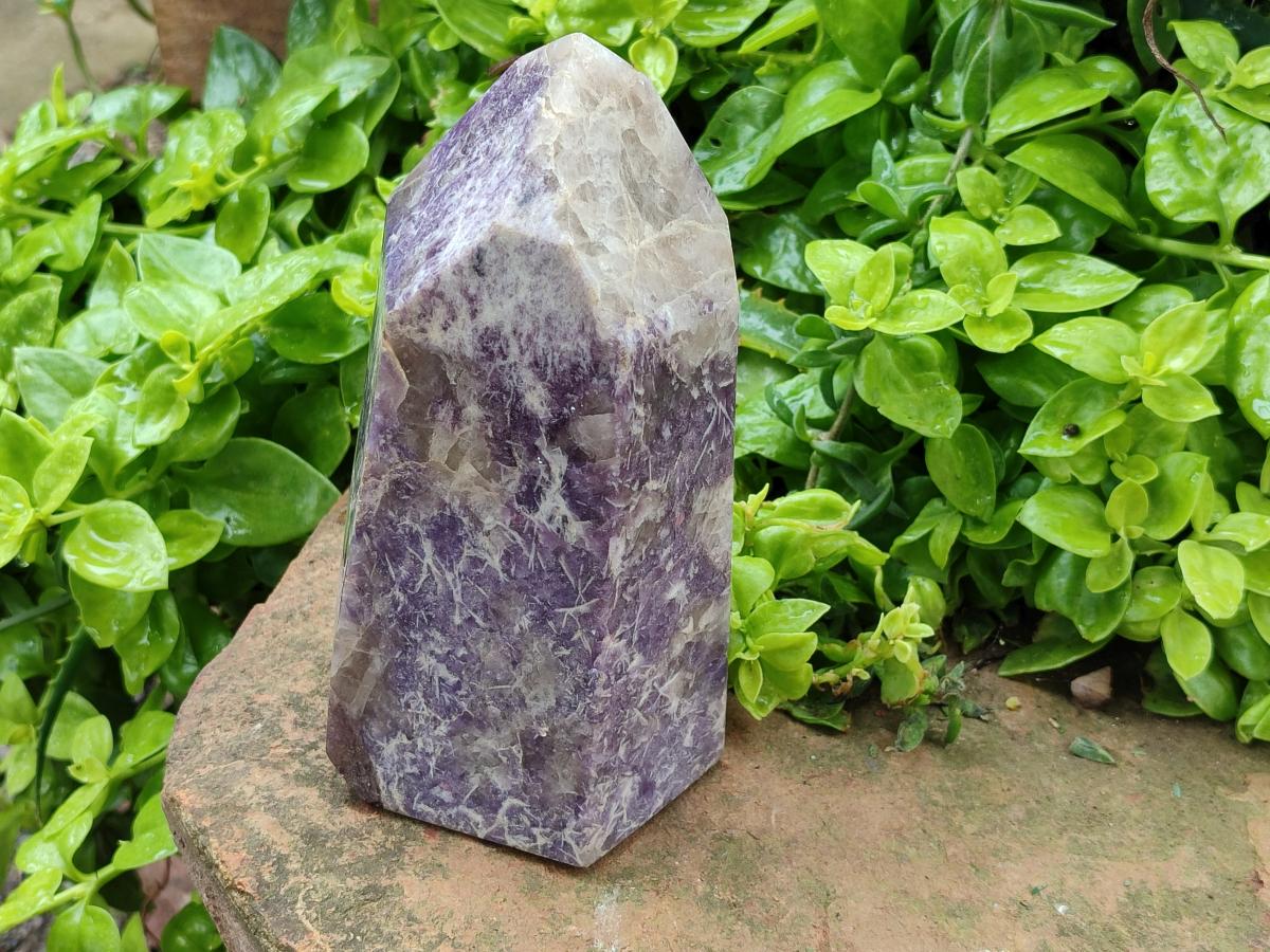 Polished Lepidolite With Pink Rubellite Standing Point x 1 From Ambatondrazaka, Madagascar