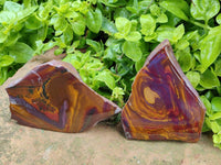 Polished On One Side Nguni Jasper Slabs x 3 From Northern Cape, South Africa