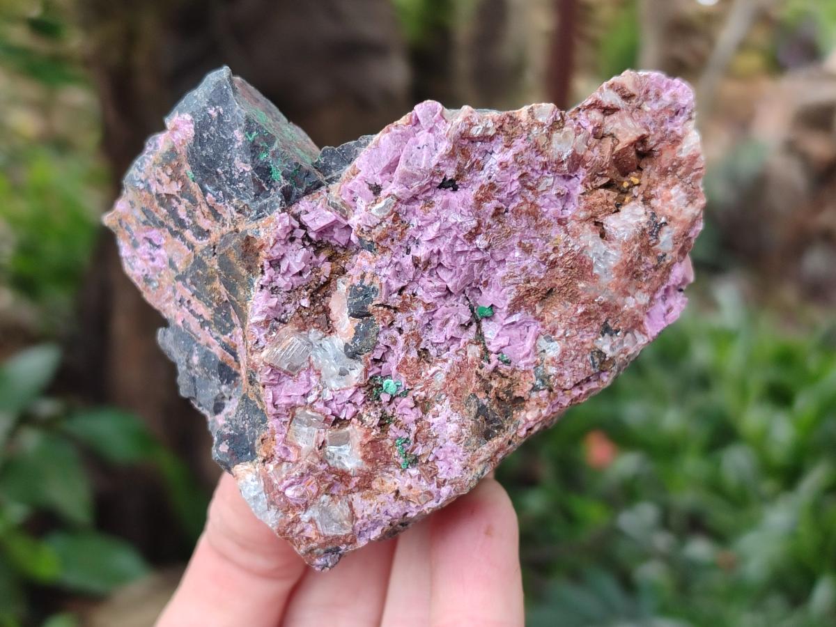 Natural Salrose Cobaltion Dolomite with Malachite Specimens x 6 From Kakanda, Congo - Toprock Gemstones and Minerals 