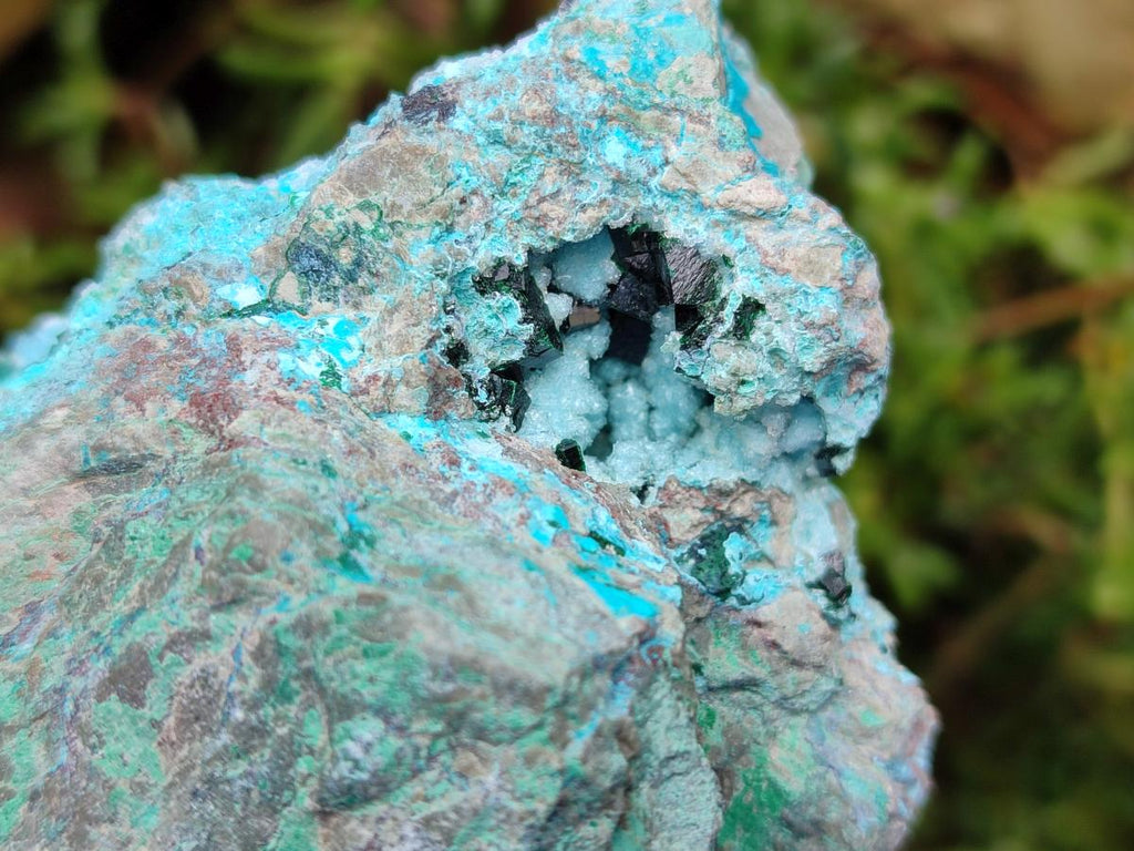 Natural Drusy Coated Chrysocolla On Dolomite Specimens x 3 From Lupoto Mine, Congo - Toprock Gemstones and Minerals 