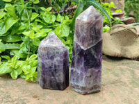 Polished Chevron Amethyst Crystals x 2 From Madagascar