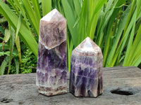 Polished Chevron Amethyst Crystals x 2 From Madagascar