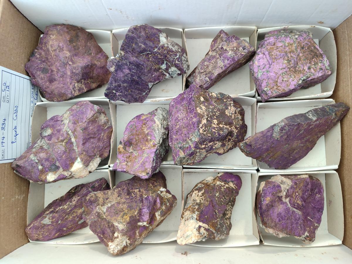 Natural Metallic Purpurite Specimens x 12 From Erongo, Namibia - Toprock Gemstones and Minerals 