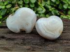 Polished Banded Agate Hearts x 7 From Madagascar