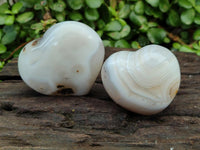 Polished Banded Agate Hearts x 7 From Madagascar