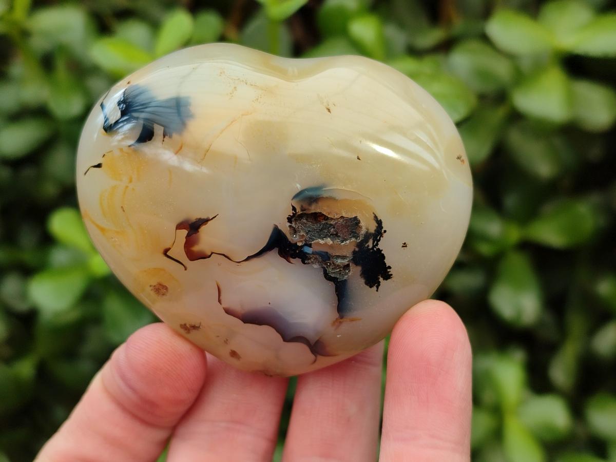 Polished Banded Agate Hearts x 7 From Madagascar