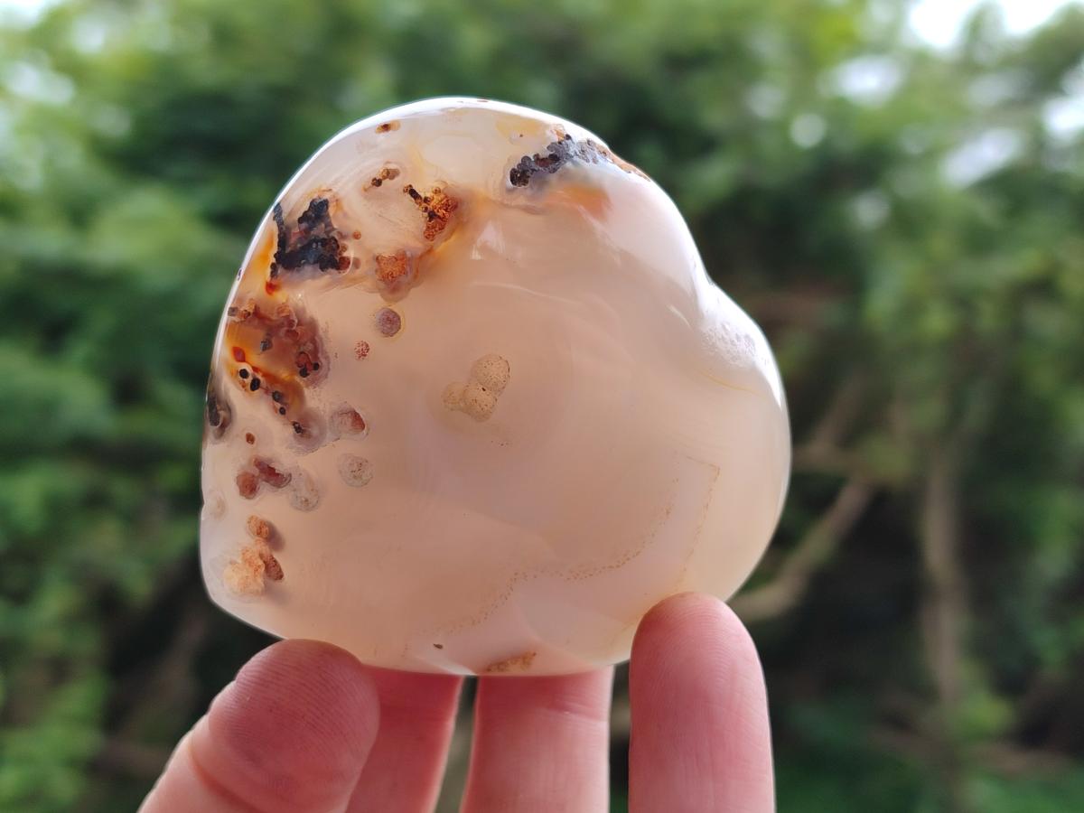 Polished Banded Agate Hearts x 7 From Madagascar