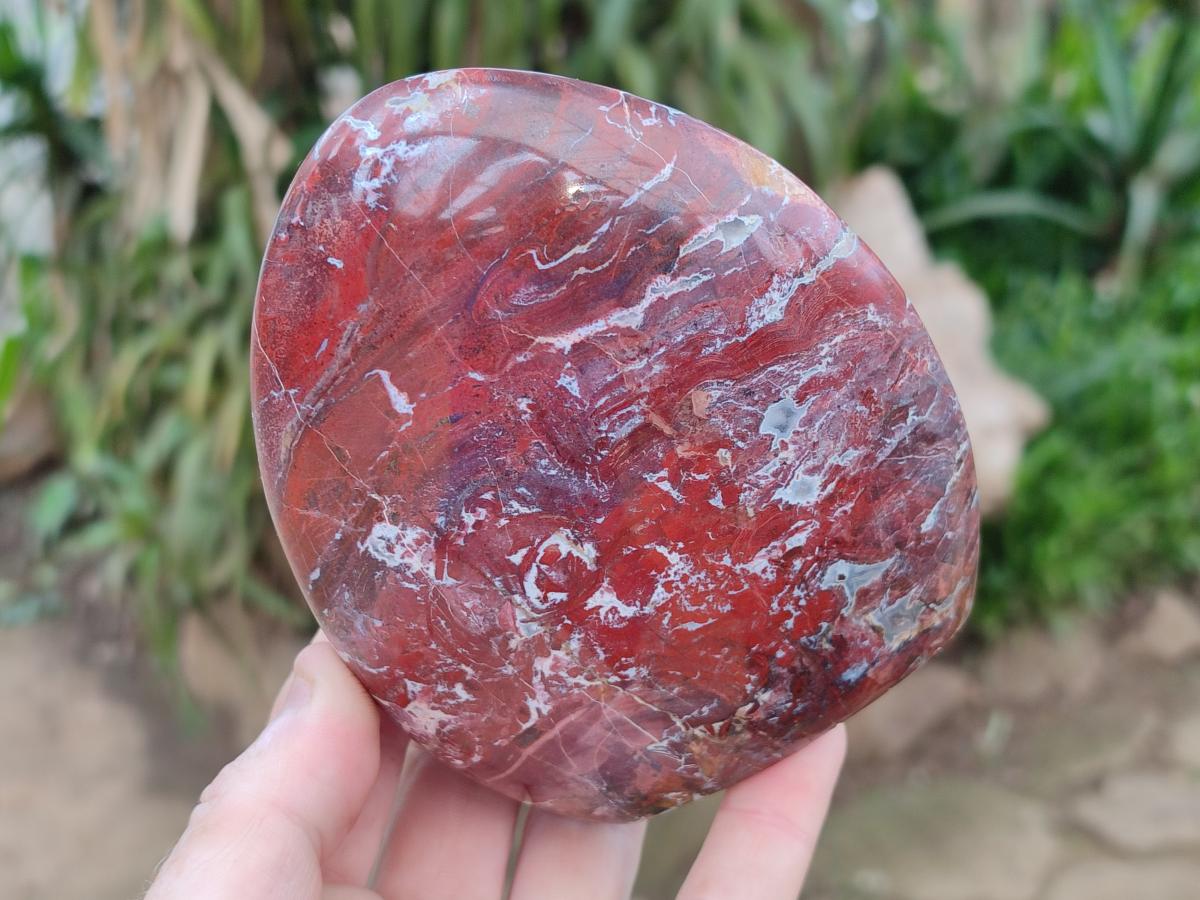 Polished Red Jasper Standing Free Forms x 3 From Madagascar