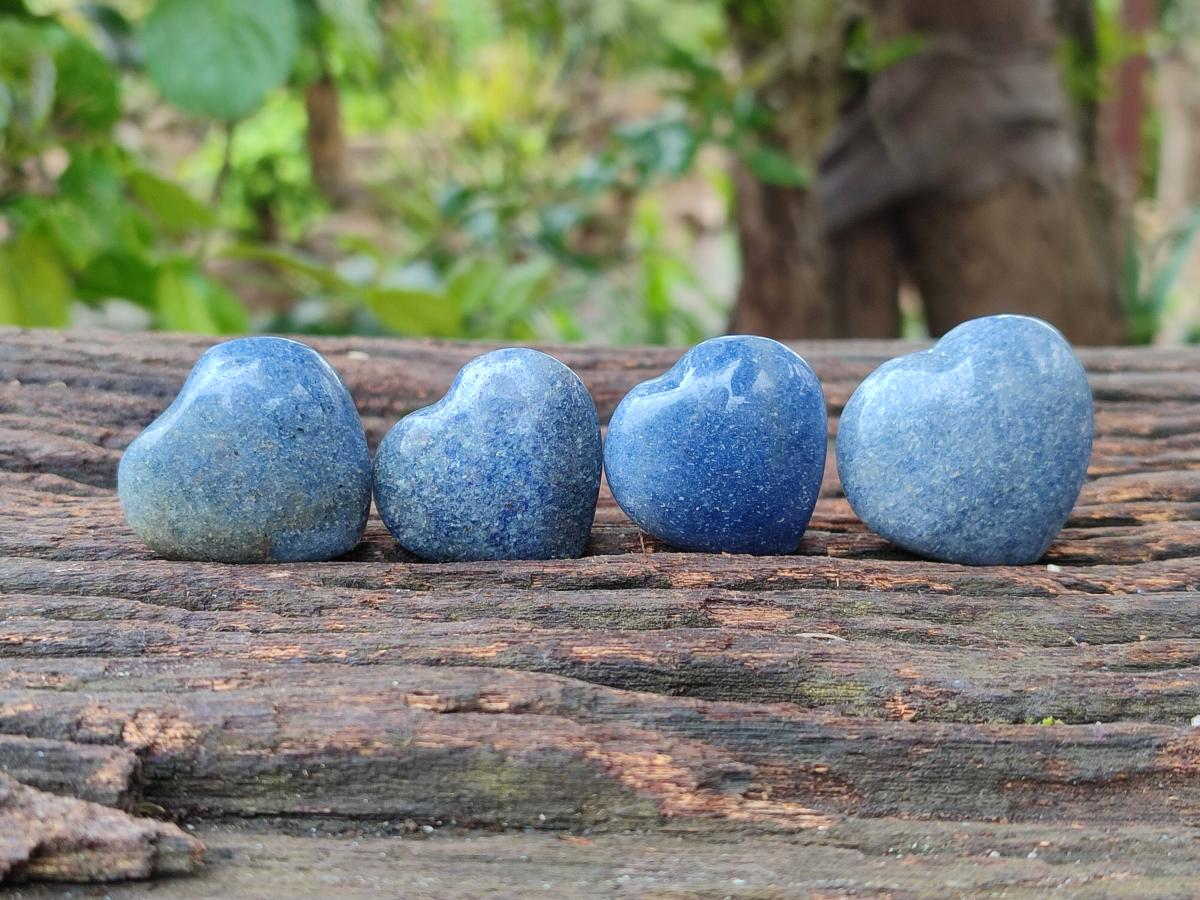 Polished Lazulite Hearts x 35 From Madagascar