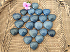 Polished Lazulite Hearts x 35 From Madagascar
