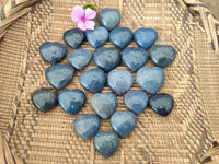Polished Lazulite Hearts x 35 From Madagascar