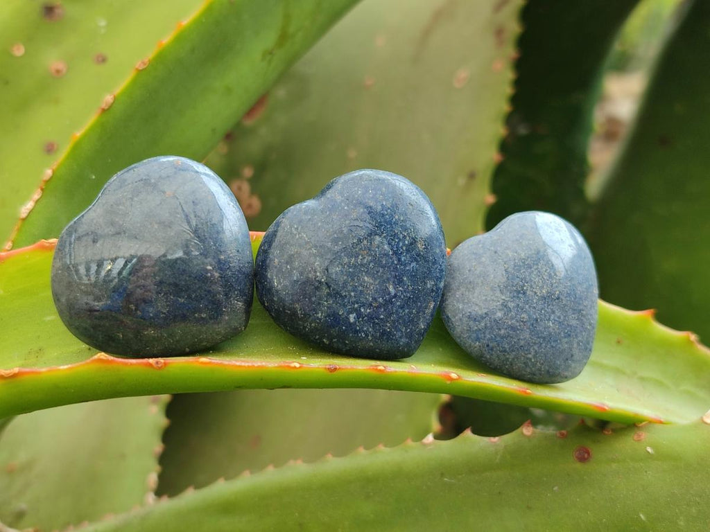 Polished Lazulite Hearts x 35 From Madagascar