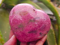 Polished Rhodonite Hearts x 3 From Ambindavato, Madagascar