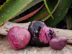 Polished Rhodonite Hearts x 3 From Ambindavato, Madagascar