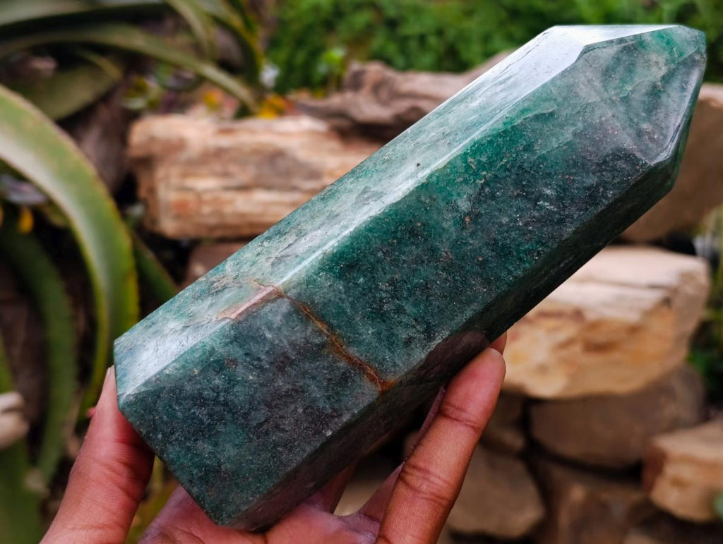 Polished Fuchsite Quartz Crystals x 2 From Andakatany, Madagascar