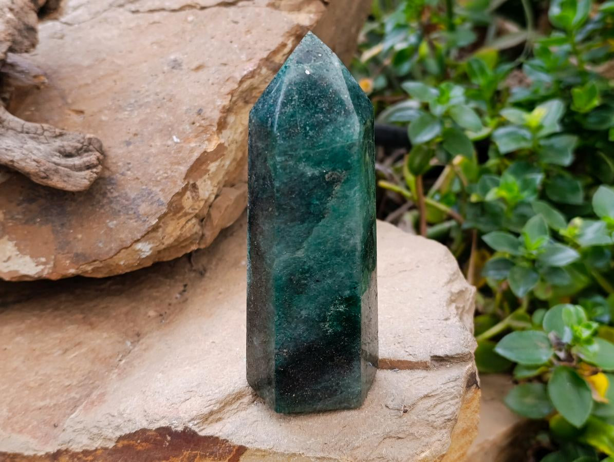 Polished Fuchsite Quartz Crystals x 2 From Andakatany, Madagascar
