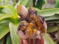 Natural Blacknite Quartz Clusters x 3 From Madagascar