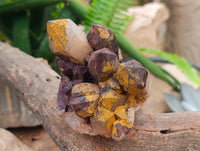 Natural Blacknite Quartz Clusters x 3 From Madagascar