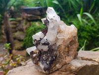 Natural Blacknite Quartz Clusters x 3 From Madagascar