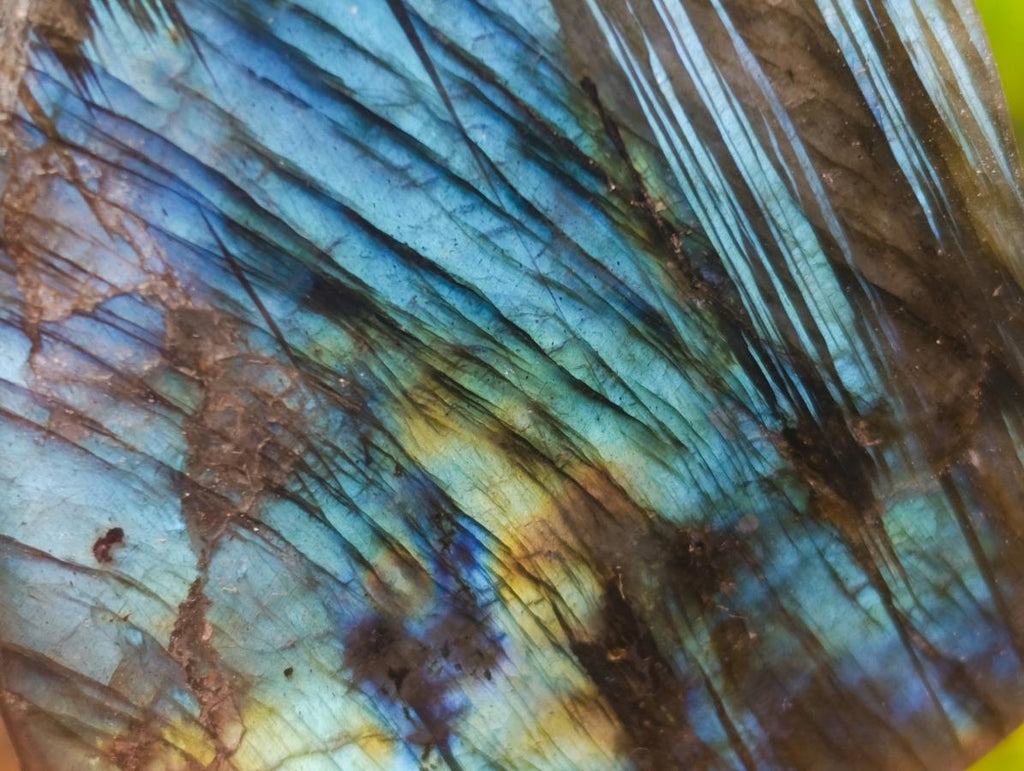 Polished Labradorite Standing Free Forms x 6 From Tulear, Madagascar