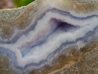 Polished On One Side Blue Lace Agate Geodes x 12 From Nsanje, Malawi