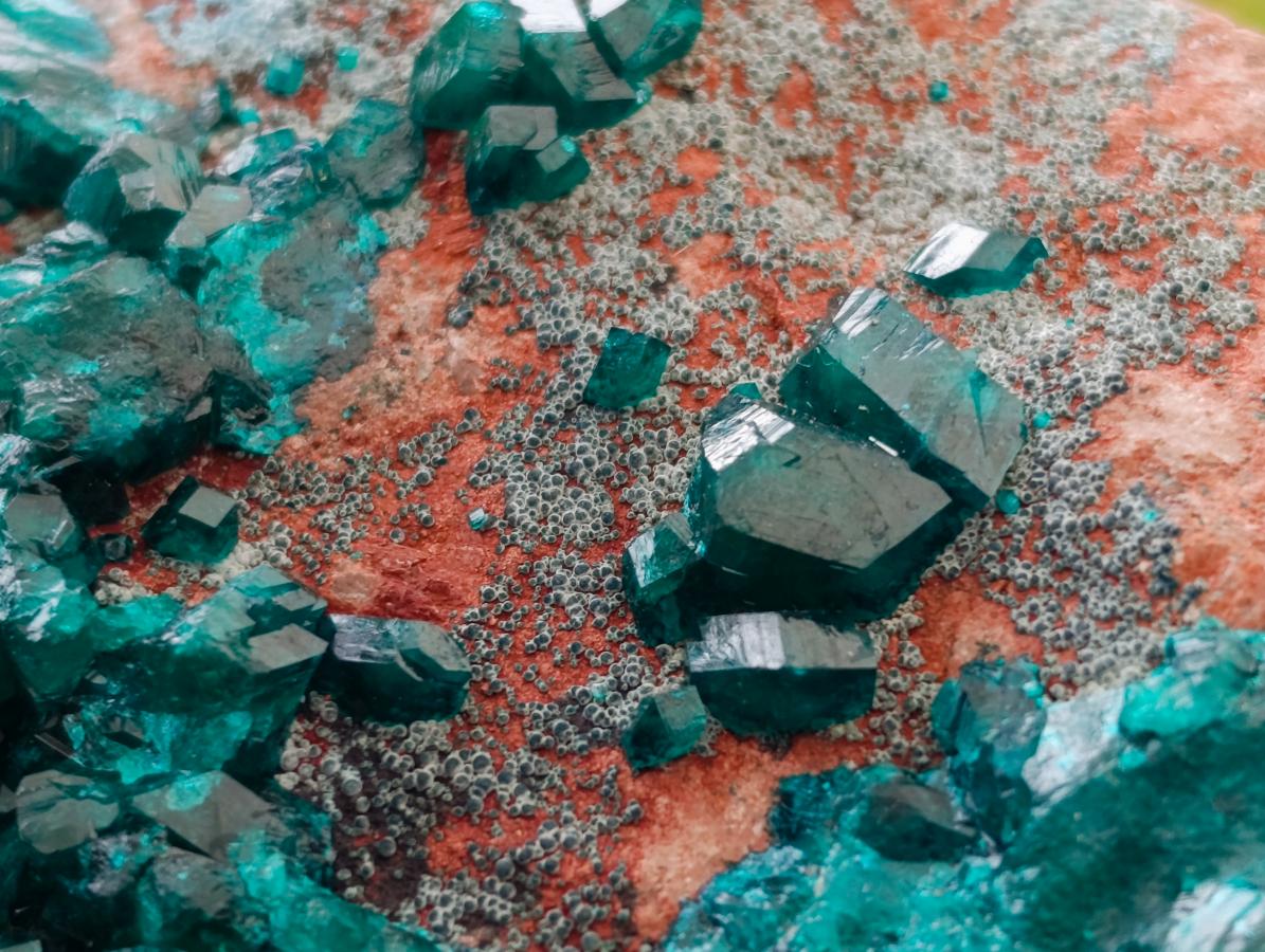 Natural Dioptase And Shattuckite On Dolomite Specimen x 1 From Likasi, Congo